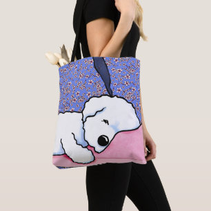 KiniArt Hund Tired Bichon Tygkasse