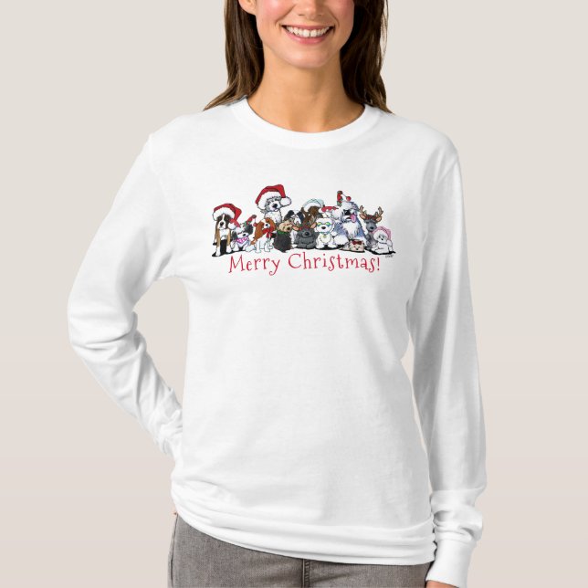 KiniArt Hundälskare Jul T-Shirt (Framsida)