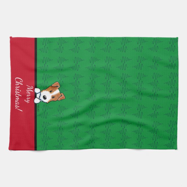 KiniArt Jack Russell jul Kitchen Towel Kökshandduk (Horisontell)