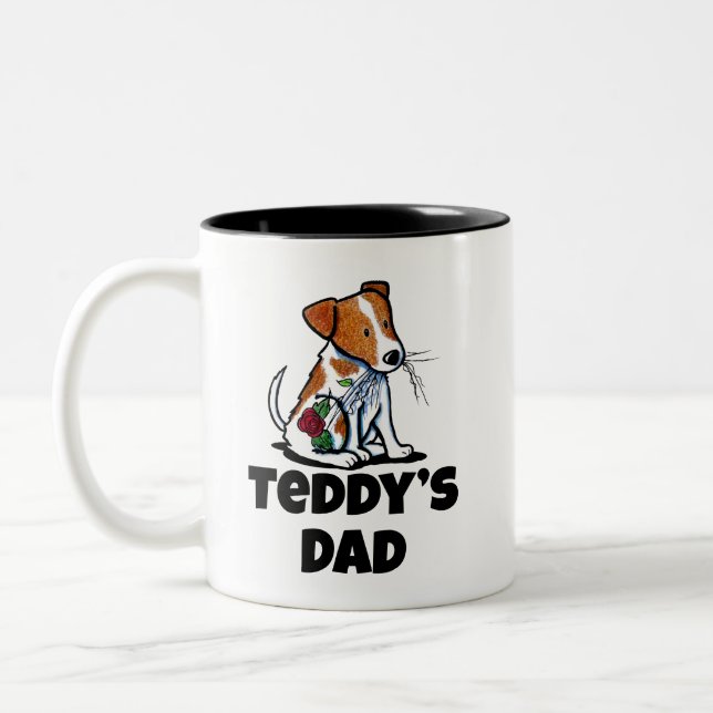 KiniArt Jack Russell Terrier Två-Tonad Mugg (Vänster)