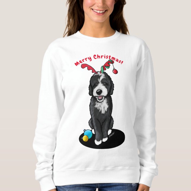 KiniArt jul Bernadoodle sweatshirt T Shirt (Framsida)