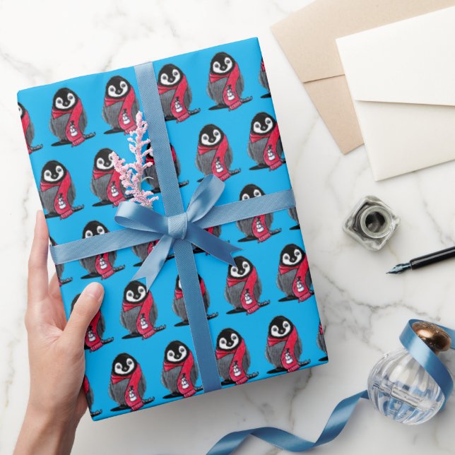 KiniArt Jul Penguin Wrapping Papper Presentpapper (Gifting)