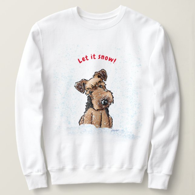 KiniArt jul Welsh Terrier Sweatshirt T Shirt (Design framsida)