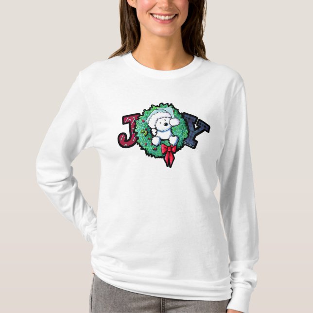 KiniArt Jul Westie Glädje T Shirt (Framsida)