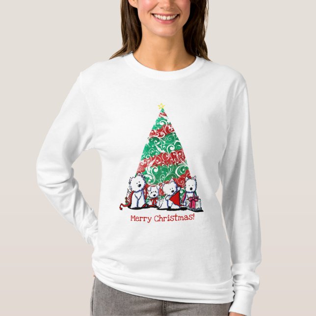 KiniArt jul Westies T-shirt (Framsida)