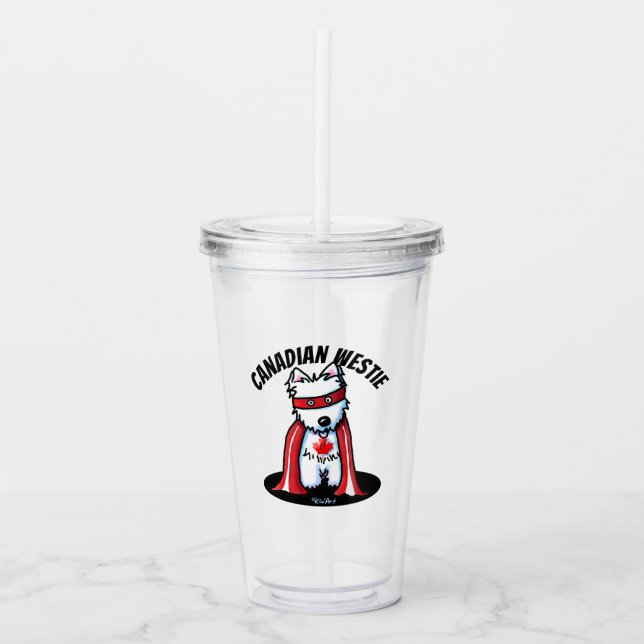 KiniArt kanadensisk Westie-akrylmugg Take Away Mugg (Framsida)