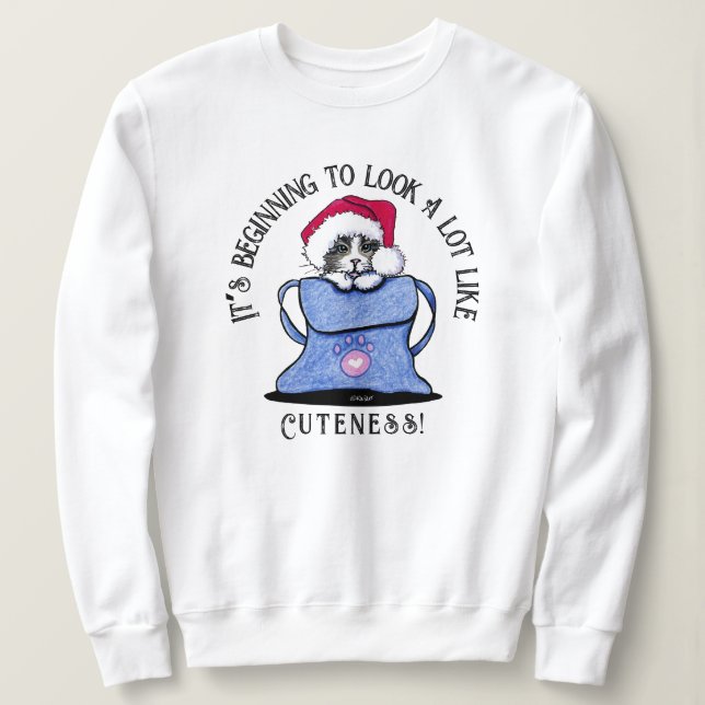 KiniArt Katt Julsötskjorta T Shirt (Design framsida)