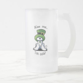KiniArt Kiss Me Westie Frostat Ölglas