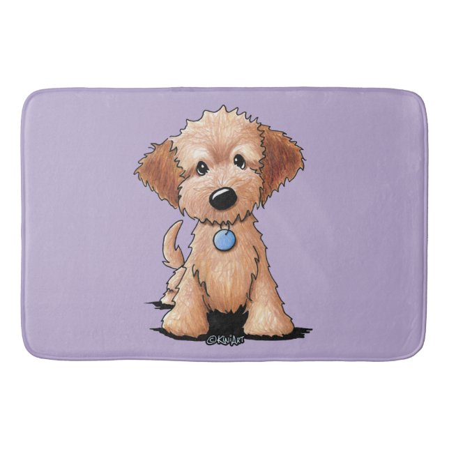 KiniArt kortkort Goldendoodle Badrumsmatta (Framsidan)