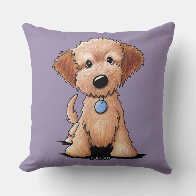 KiniArt kortkort Goldendoodle Kudde (Framsida)