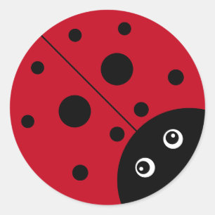 KiniArt Ladybug Classic Round Sticker Runt Klistermärke