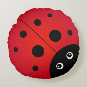 KiniArt Ladybug Round Pillow Rund Kudde