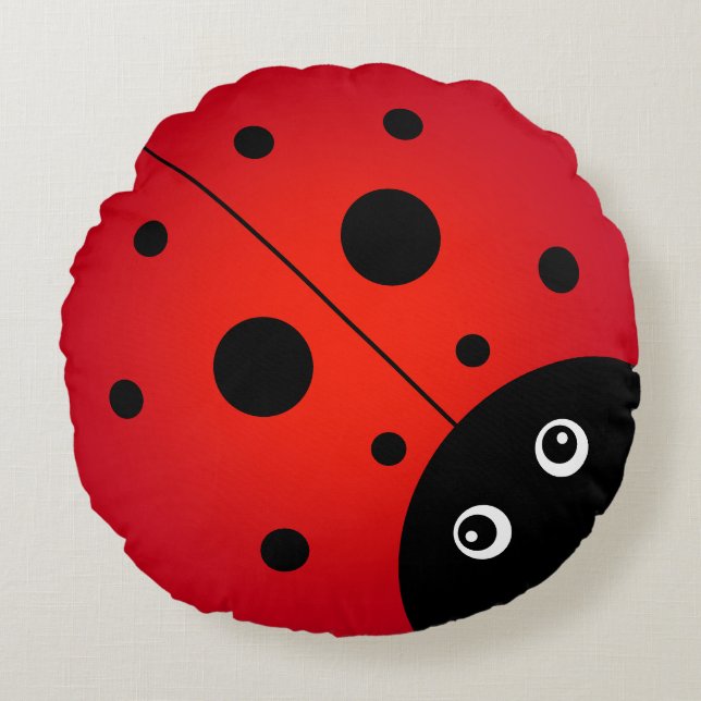 KiniArt Ladybug Rund Kudde (Framsidan)