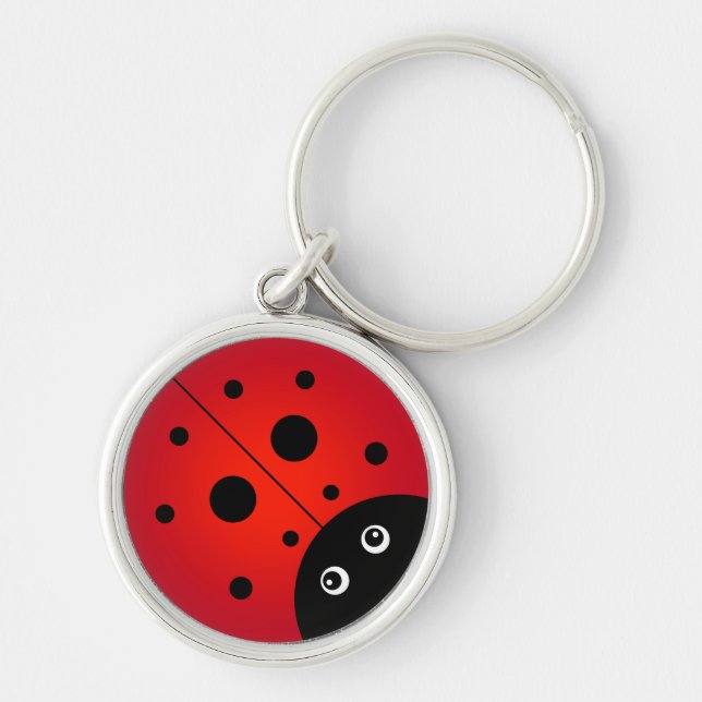 KiniArt Ladybug Rund Silverfärgad Nyckelring (Framsidan)