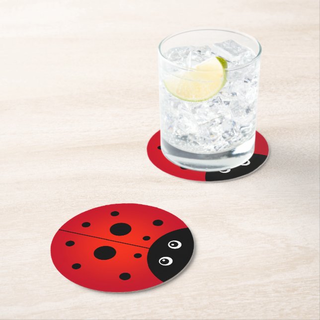 KiniArt Ladybug Underlägg Papper Rund (Insitu)