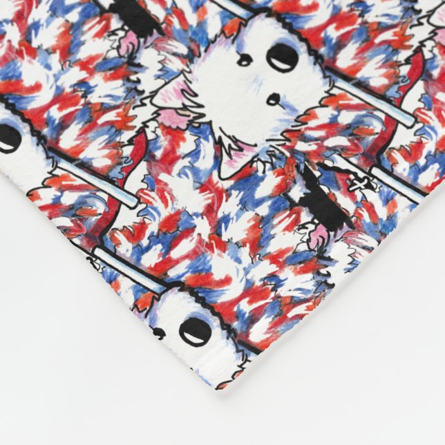 KiniArt Liberty Westie Porträtt Fleecefilt (Hörn)