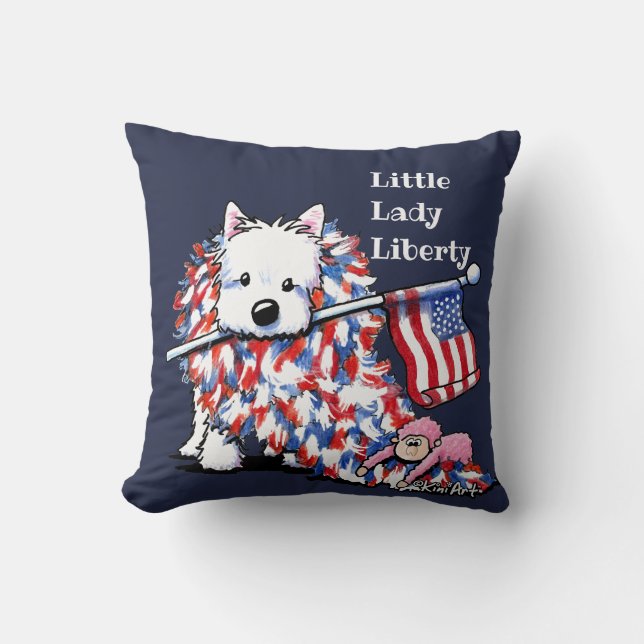 KiniArt Liberty Westie Porträtt Kudde (Framsida)