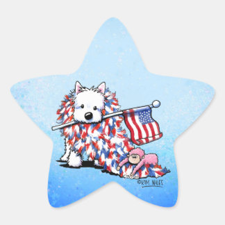 KiniArt Liberty Westie Star Stickers Stjärnformat Klistermärke