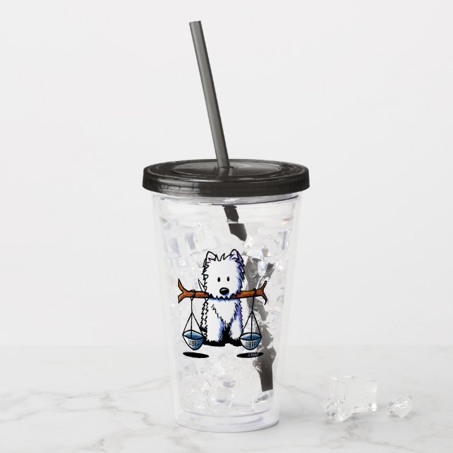 KiniArt Libra Westie Acrylic Tumbler Take Away Mugg (Framsida Ice)