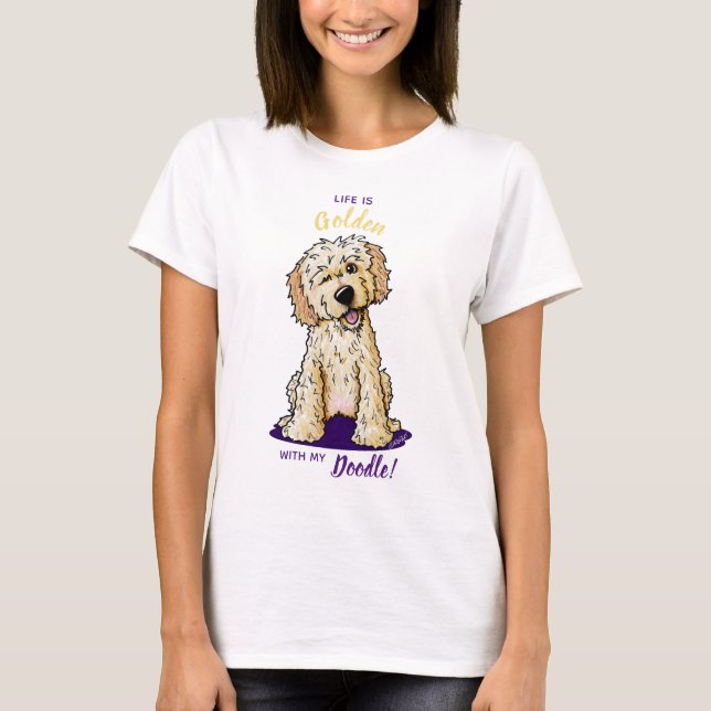 KiniArt Life är Golden DOODLE T-Shirt (Framsida)