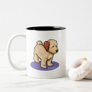 KiniArt Life är Golden DOODLE T-Shirt Två-Tonad Mugg