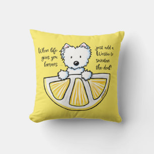 KiniArt Life Citroner Westie Kudd Kudde