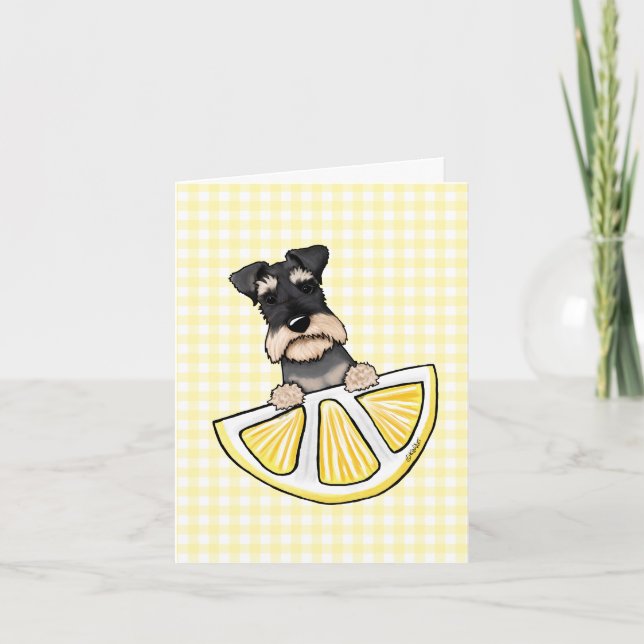 KiniArt Life Lemons Schnauzer-kort Tack Kort (Framsida)