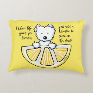 KiniArt Life Lemons Westie accent Pillow Prydnadskudde