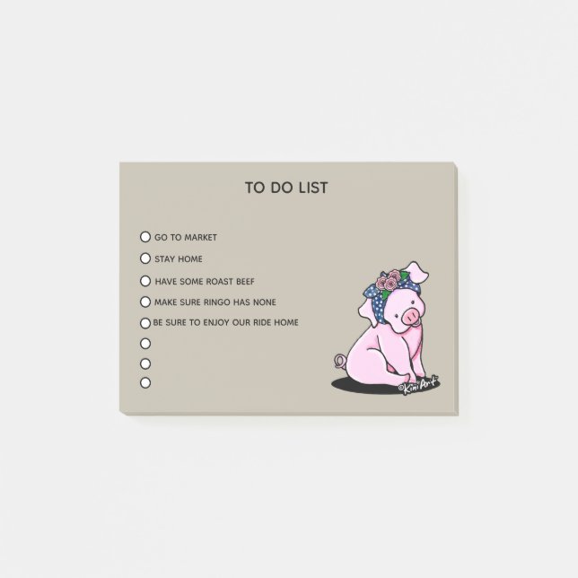 KiniArt Little Piggies Note Pad Post-it Block (Framsida)