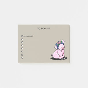 KiniArt Little Piggies Note Pad Post-it Block