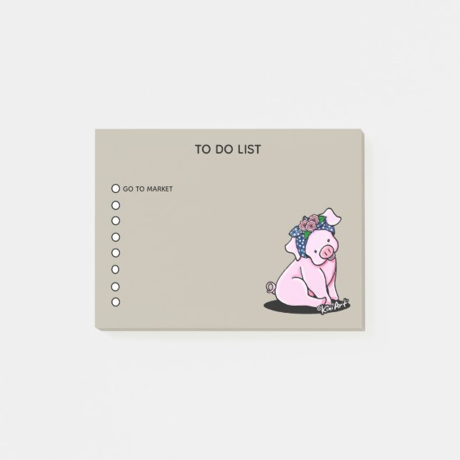 KiniArt Little Piggies Note Pad Post-it Block (Framsida)