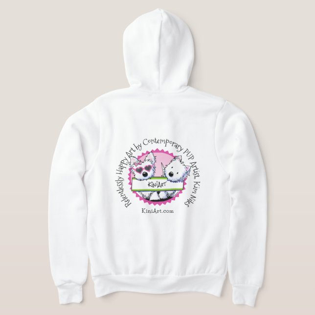 KiniArt Logotyp Kåpa Dragkedja huva  T Shirt (Laydown Baksida)