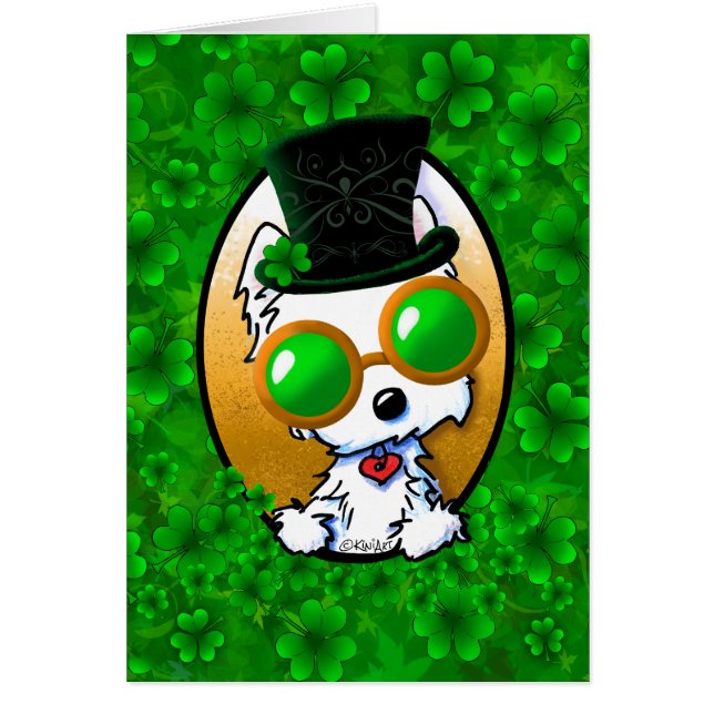 KiniArt Lucky Westie Hälsningskort (Framsidan)