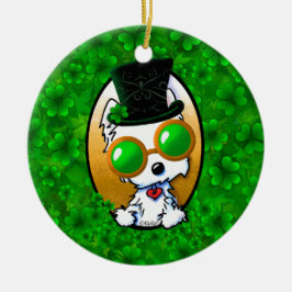 KiniArt Lucky Westie Julgransprydnad Keramik