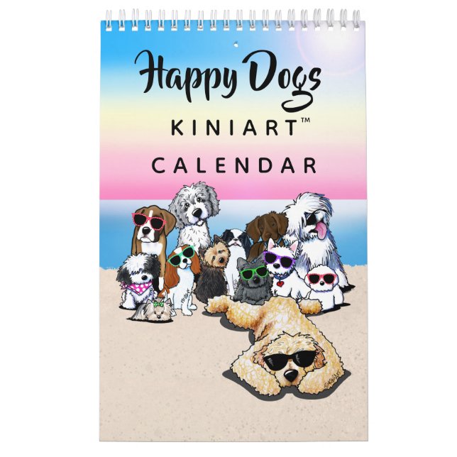 KiniArt Lycklig Hundar Small Calendar Kalender (Omslag)