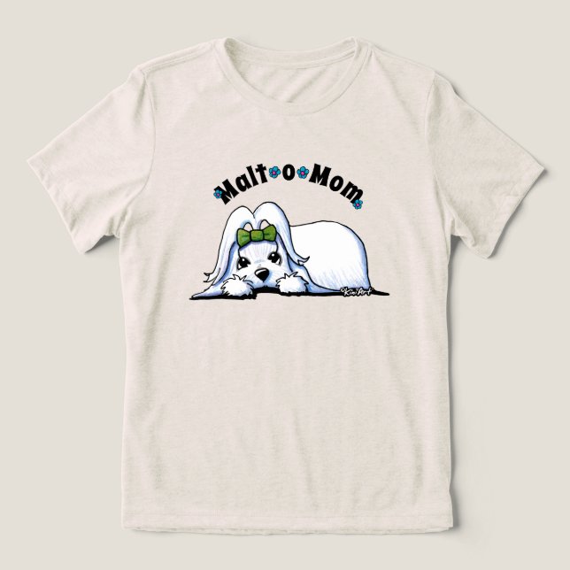KiniArt Maltesiska Mamma T Shirt (Design Framsida)