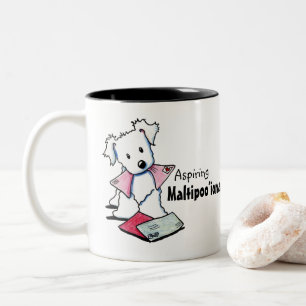 KiniArt Maltipoo Två-Tonad Mugg