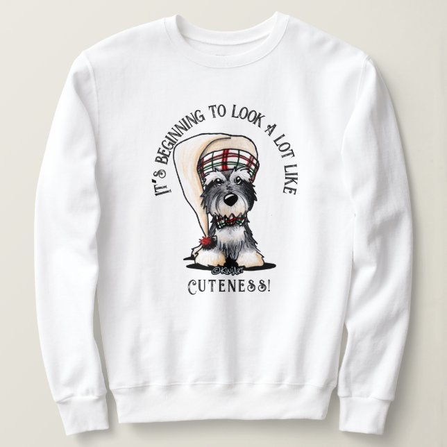 KiniArt Mini Schnauzer Jultröja T Shirt (Design framsida)