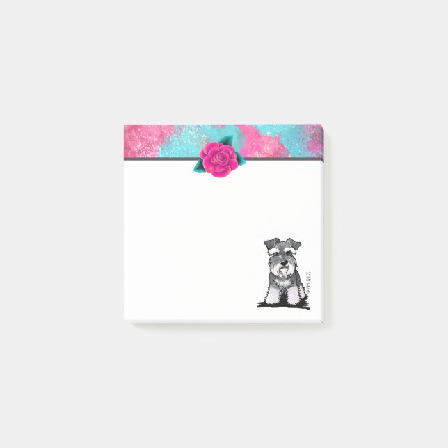 KiniArt Mini Schnauzer Post-it Block (Framsida)