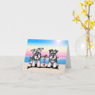 KiniArt Miniature Schnauzers Greeting Card Kort
