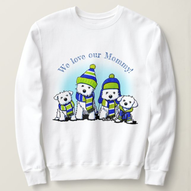 KiniArt Mysiga besättning Hundar T Shirt (Design framsida)