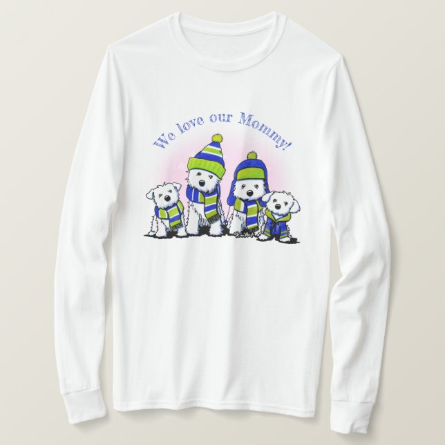 KiniArt Mysigt Crew Hundar T Shirt (Design framsida)