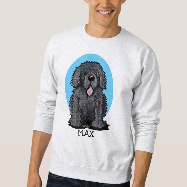 KiniArt Newfoundland Hund Lång Ärmad Tröja (Framsida)