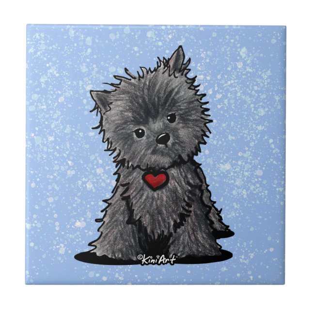 KiniArt Nyfiken Affenpinscher Tile Kakelplatta (Framsidan)