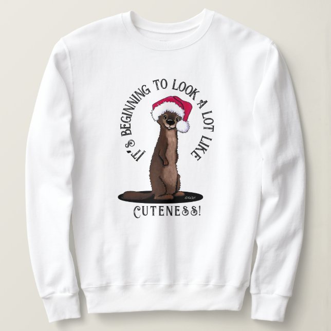 KiniArt Otter-jultröja T Shirt (Design framsida)