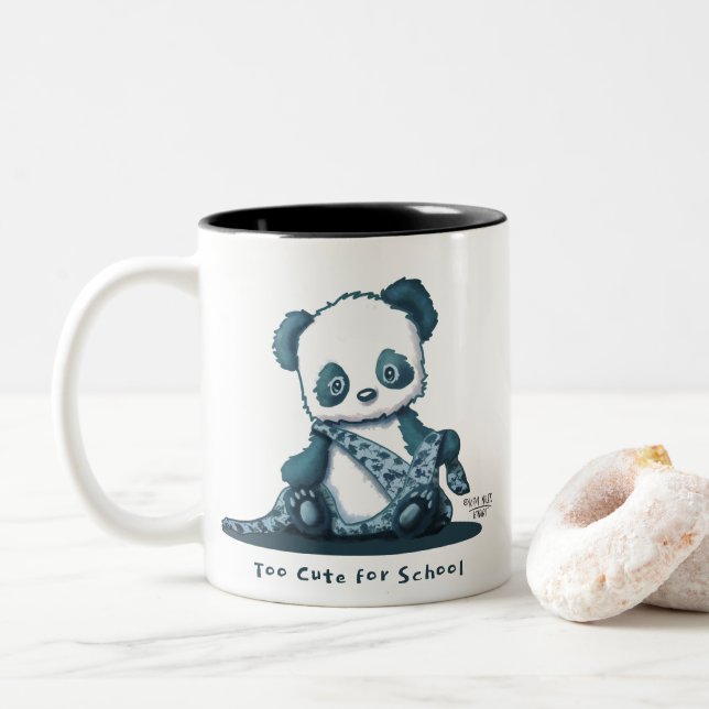 KiniArt Panda Unge 2-tonkaffe Mugg (Med munk)
