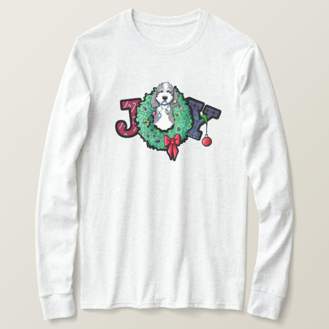 KiniArt Parti Doodle Julglädje T Shirt (Design framsida)
