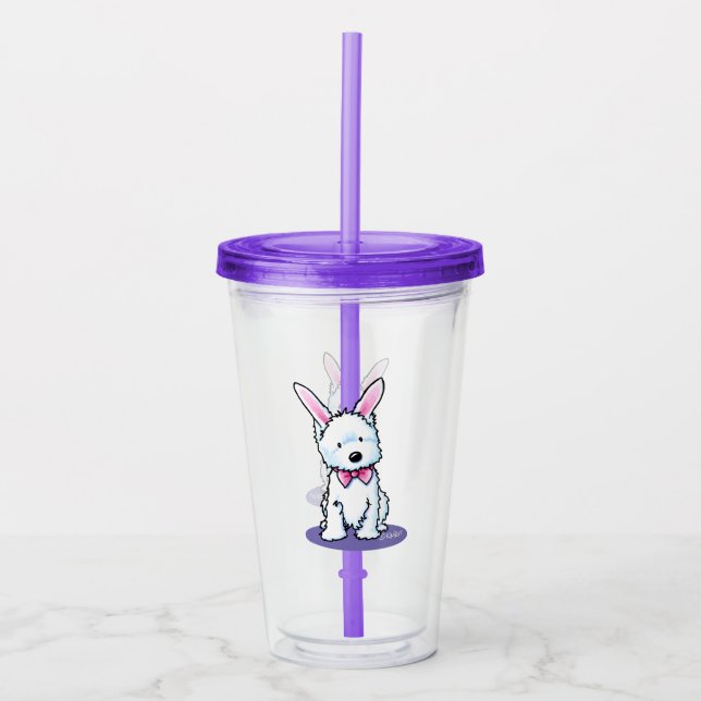 KiniArt Påsk Westie Acrylic Tumbler Take Away Mugg (Framsida)