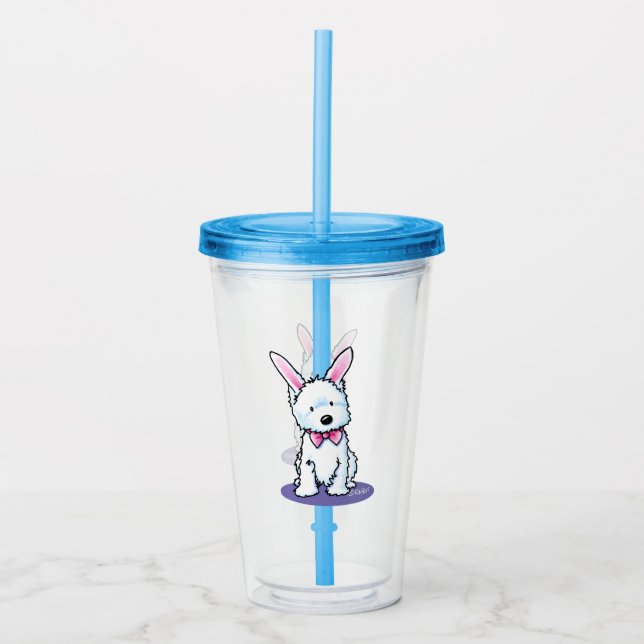 KiniArt Påsk Westie Acrylic Tumbler Take Away Mugg (Framsida)