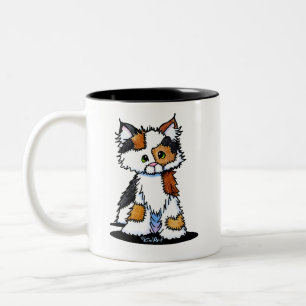 KiniArt Patches Calico Kitten Två-Tonad Mugg